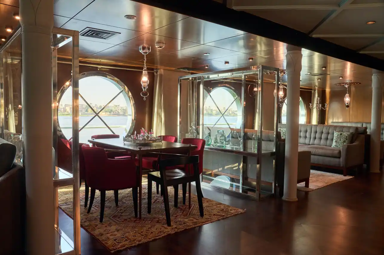 Lounge aboard the M.S. Mayflower Nile Cruise Nile cruise